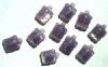 10 19mm Crystal and Amethyst Givre Turtle Beads